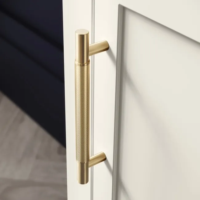 Bermuda Chalk White Cloakroom Basin Vanity 400mm - Brass Knurled Handles