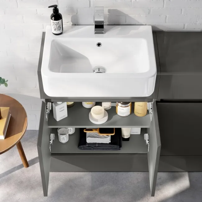 Foster Tungsten Grey Combination Vanity Basin and Houston Toilet 1200mm