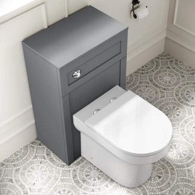 Capri Fog Grey Combination Vanity Basin and Miami Toilet 1050mm - Chrome Handles