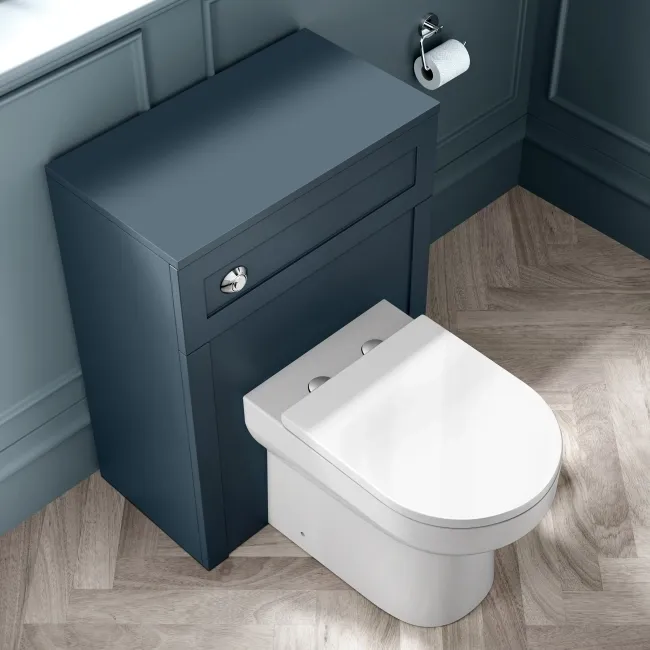 Capri Navy Blue Combination Vanity Basin and Miami Toilet 1350mm - Chrome Handles