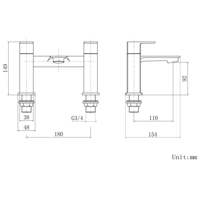 Mersey Chrome Basin & Bath Mixer Tap Set