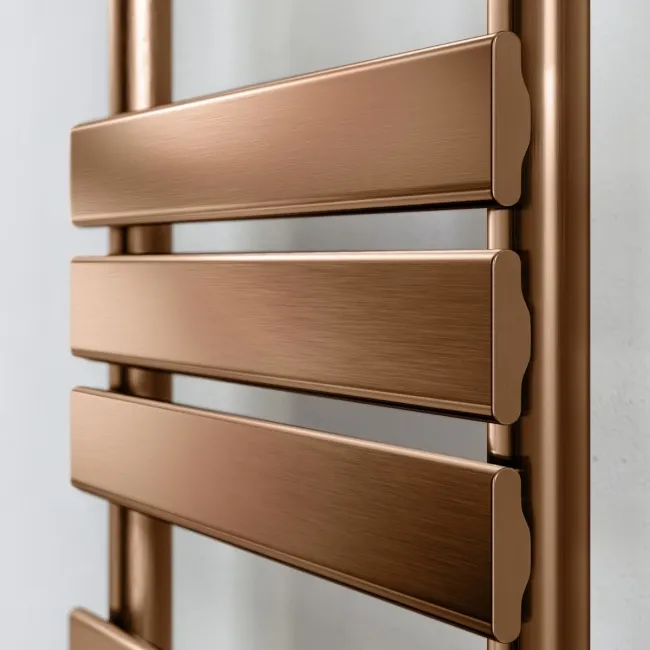 Santorini Electric Brushed Copper Flat Panel Heated Towel Rail 1600x450mm