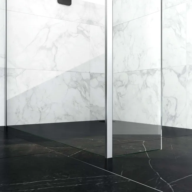 Copenhagen Easy Clean 8mm Wet Room Shower Glass 1200mm & 250mm Return Panel