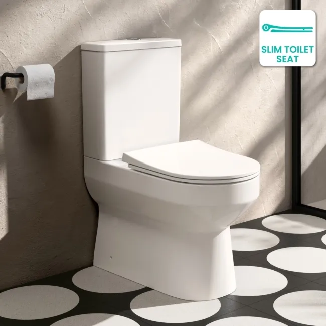 Miami Rimless Close Coupled Toilet With Slim Soft Close Seat