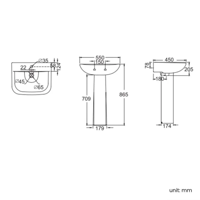 Atlanta Comfort Close Coupled Toilet & Pedestal Basin Set