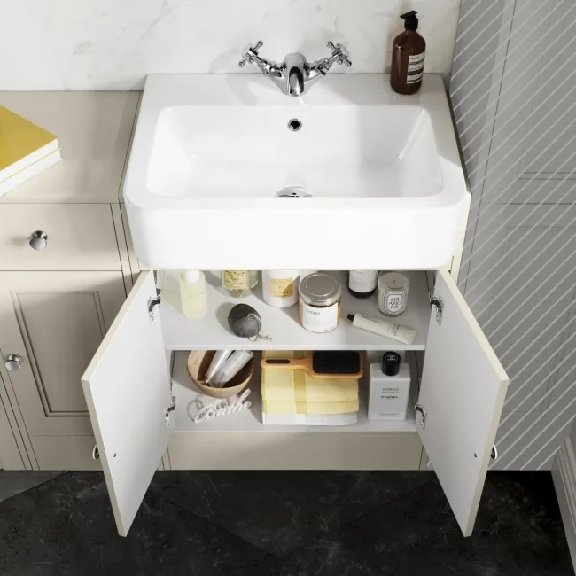 Monaco Chalk White Combination Vanity Basin 1500mm (excludes Pan + Cistern)