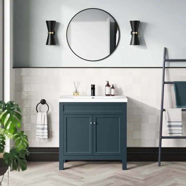 Bermuda Inky Blue Basin Vanity 800mm