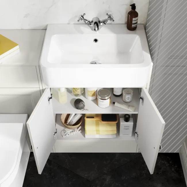 Monaco Cotton White Combination Vanity Basin and Miami Toilet 1200mm