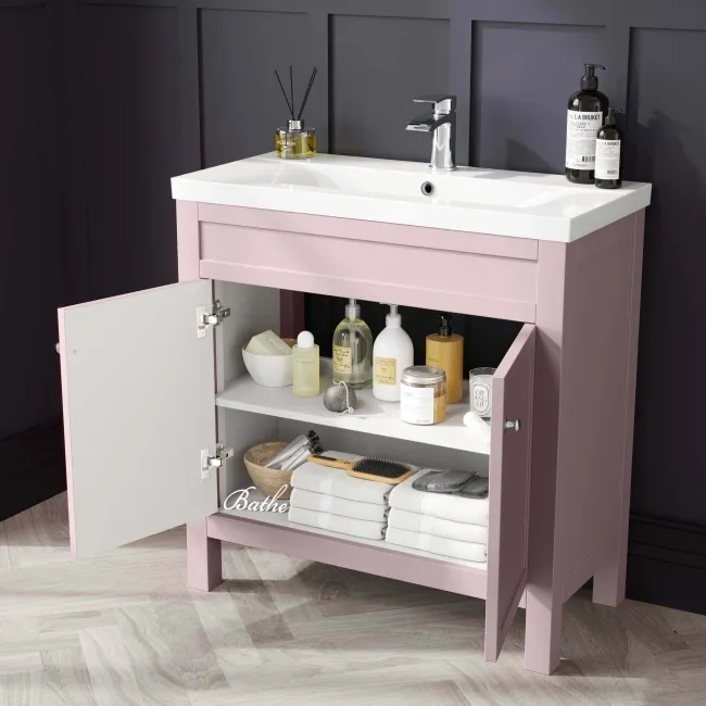Bermuda Pink Basin Vanity 800mm | Bathroom Mountain