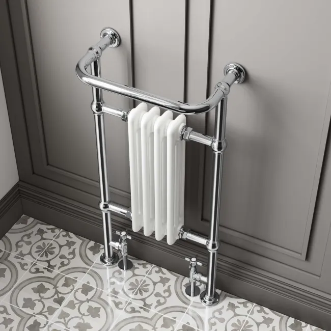 Small Traditional White Heated Towel Radiator | Gibraltar