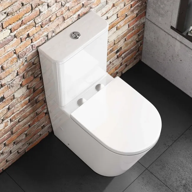 Boston Rimless Comfort Height Close Coupled Toilet With Premium Soft ...