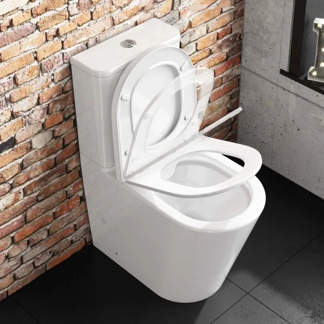 Boston Rimless Comfort Height Close Coupled Toilet With Premium Soft ...