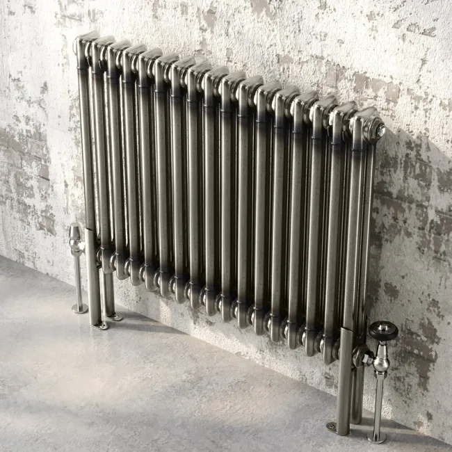 Athens Raw Metal Double Column Horizontal Traditional Radiator 600x785mm