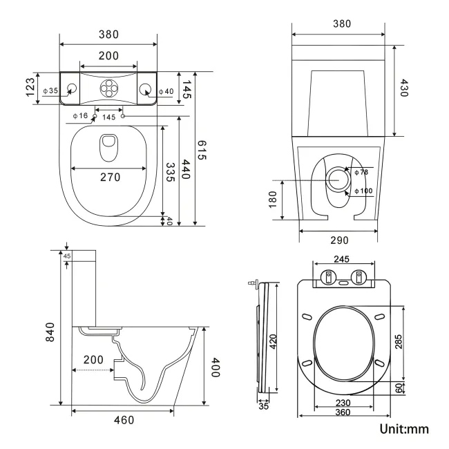 Boston 2-In-1 Combined Wash Basin & Rimless Toilet With Premium Soft Close Slim Seat