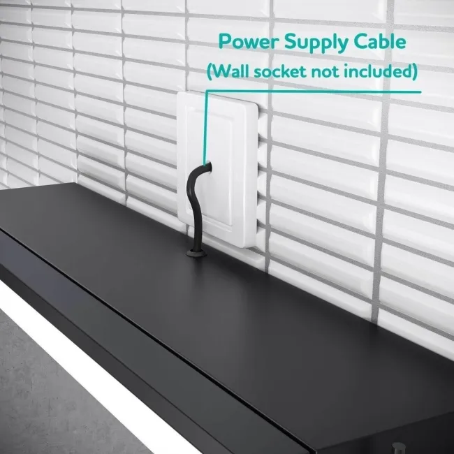 Mia Black Framed Illuminated LED Mirror Cabinet 710x600mm