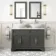Lucia Graphite Grey Double Vanity with Marble Top & Oval Counter Top Basin 1200mm - Brass Knurled Handles