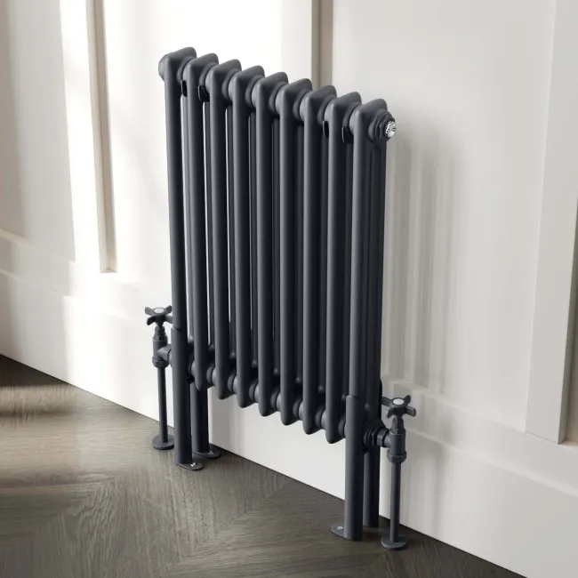 Athens Anthracite Horizontal Double Column Traditional Radiator