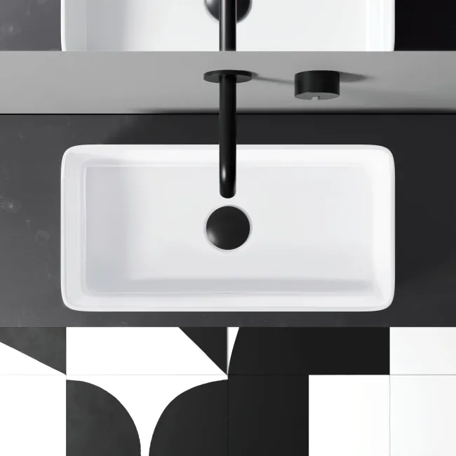 Cleveland Rectangular Counter Top Basin 465mm | Bathroom Mountain