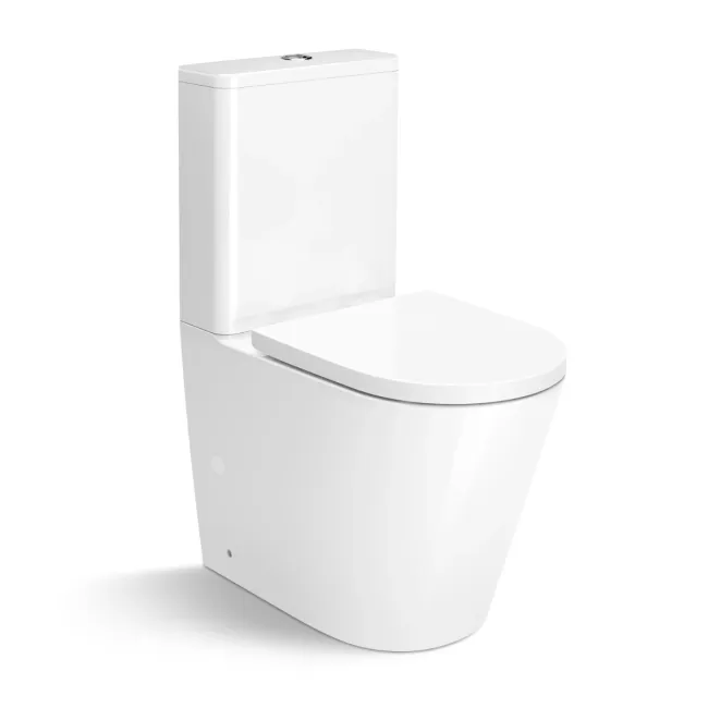 Boston Rimless Fully Back To Wall Close Coupled Toilet With Premium ...