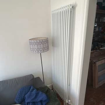 Athens White Double Column Vertical Traditional Radiator 1800x380mm