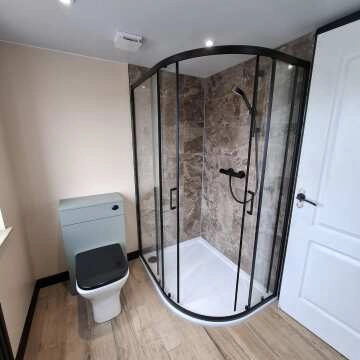 London Matt Black 6mm Offset Quadrant Shower Enclosure 1200x900mm