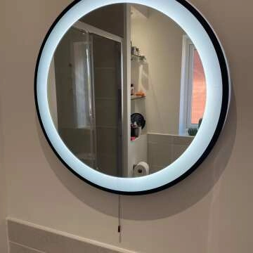 Mollie Battery Operated Black Framed Illuminated LED Mirror 600mm