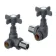 Anthracite Corner Traditional Manual Radiator Valves (Pair) Standard 15mm
