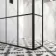 Munich Matt Black Grid 8mm Wet Room Shower Glass 1000mm & 250mm Return Panel