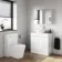 Trent Gloss White Vanity with Marble Top & Oval Counter Top Basin 800mm
