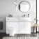 Foster Gloss White Combination Vanity Basin and Atlanta Toilet 1200mm - Right Handed