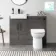 Harper Charcoal Elm Combination Vanity Basin with Marble Top & Aruba Toilet 1000mm - Black Accents