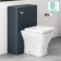 Corsica Curved Inky Blue Slimline Back To Wall Unit and Atlanta Toilet