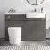 Foster Tungsten Grey Combination Vanity Basin and Boston Toilet 1200mm - Right Handed