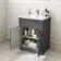 Milos Slate Grey Combination Vanity Basin and Denver Toilet 1100mm - Chrome Handles