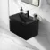 Malta Fluted Matt Black Wall Hung Drawer Vanity with Matt Black Basin 600mm