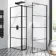 Munich Matt Black Grid 8mm Walk In Shower Enclosure 900mm & 800mm Glass with Pivotal Return Panel