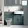 Monaco Midnight Green Basin Vanity and Back To Wall Unit 1200mm (Excludes Pan & Cistern)