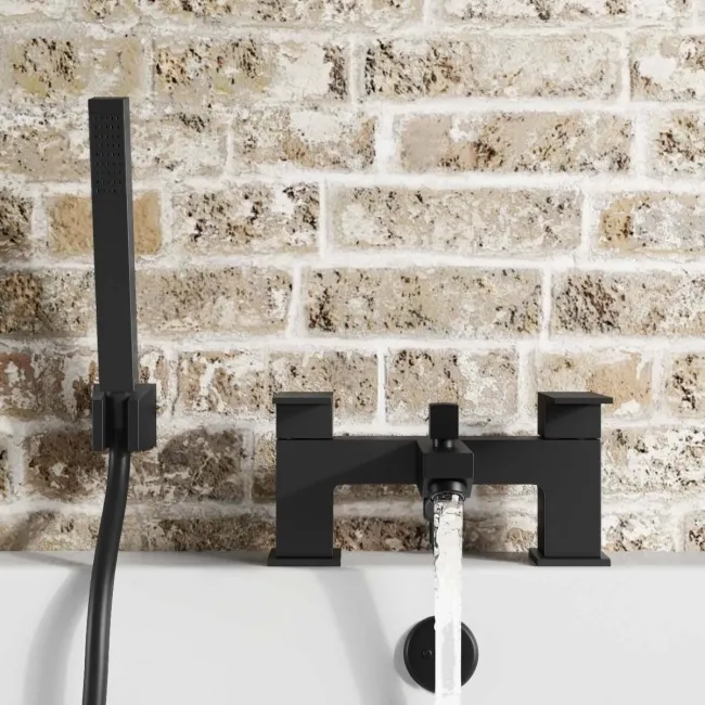 Lea Matt Black Bath Filler & Handheld Shower