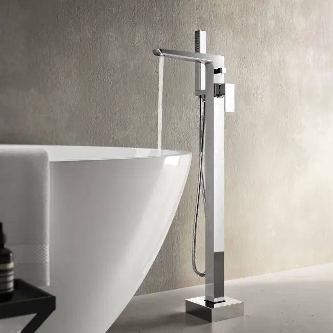 Ribble Chrome Freestanding Bath Shower Mixer Tap
