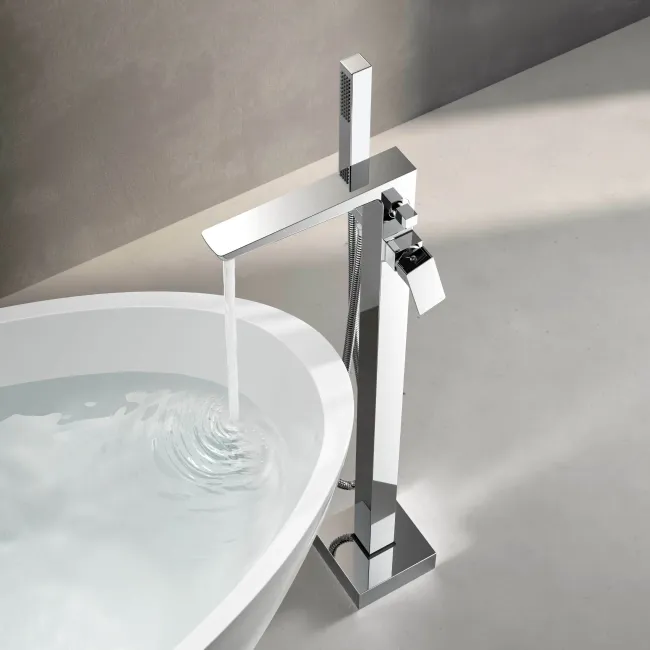 Ribble Chrome Freestanding Bath Shower Mixer Tap