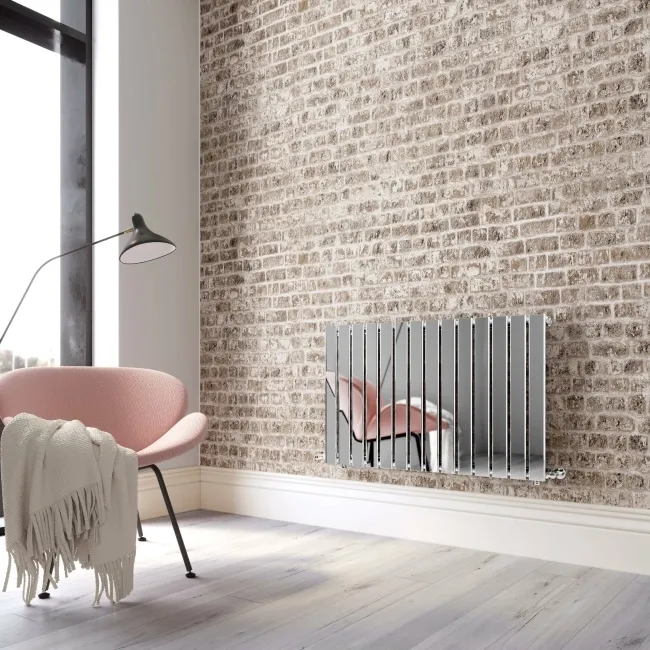 Faro Chrome Single Flat Panel Horizontal Radiator 600x980mm