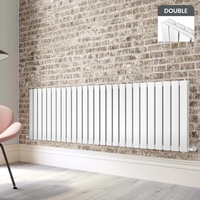 Faro White Double Flat Panel Horizontal Radiator 600x1820mm