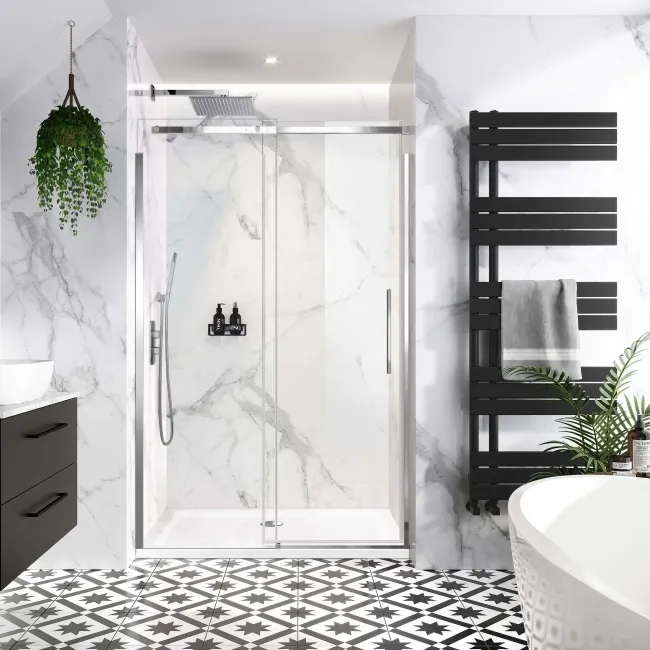 Stockholm Easy Clean 8mm Frameless Sliding Shower Door 1200mm