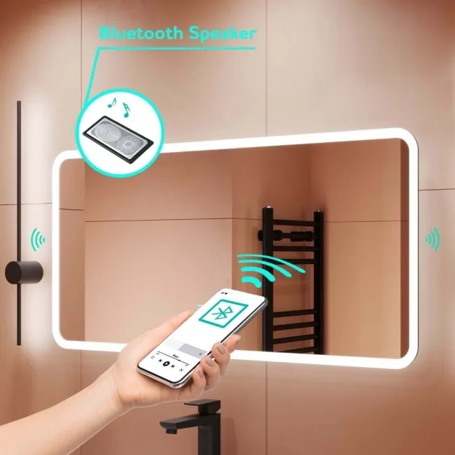 Evelyn Illuminated LED Mirror With BLUETOOTH Speaker 500x1000mm