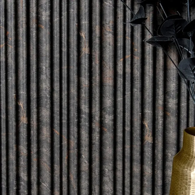 Trepanel Aqua 3D® Waterproof Dark Grey/Gold Marble Effect Grooved Wall Panel 3 Pack ( Covers 0.87 SQM)