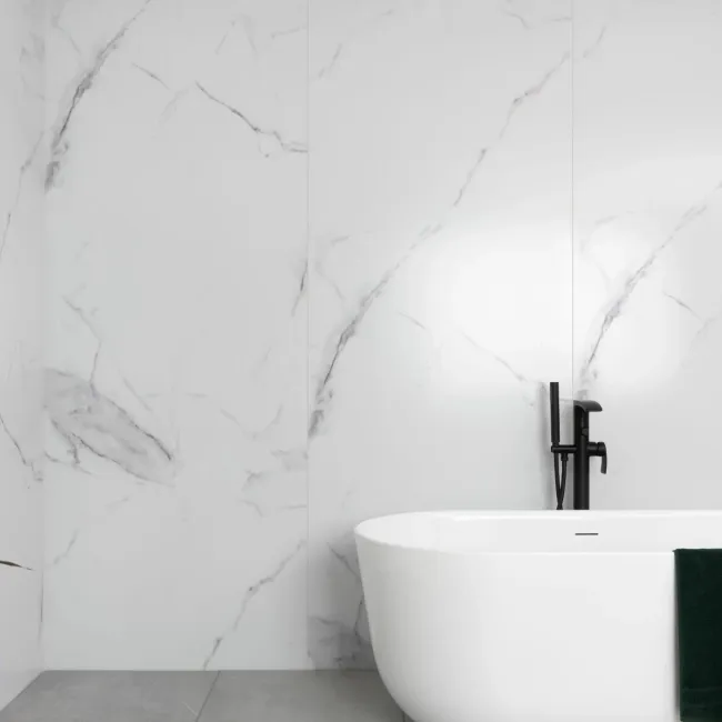 Trepanel Aqua Luxe® Carrara Soft Marble Effect Embossed Satin SPC XXL Wall Panel