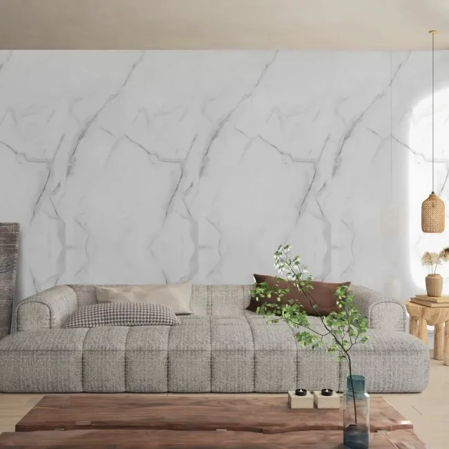 Trepanel Aqua Luxe® Bold Carrara Marble Effect Satin Embossed SPC XXL Wall Panel