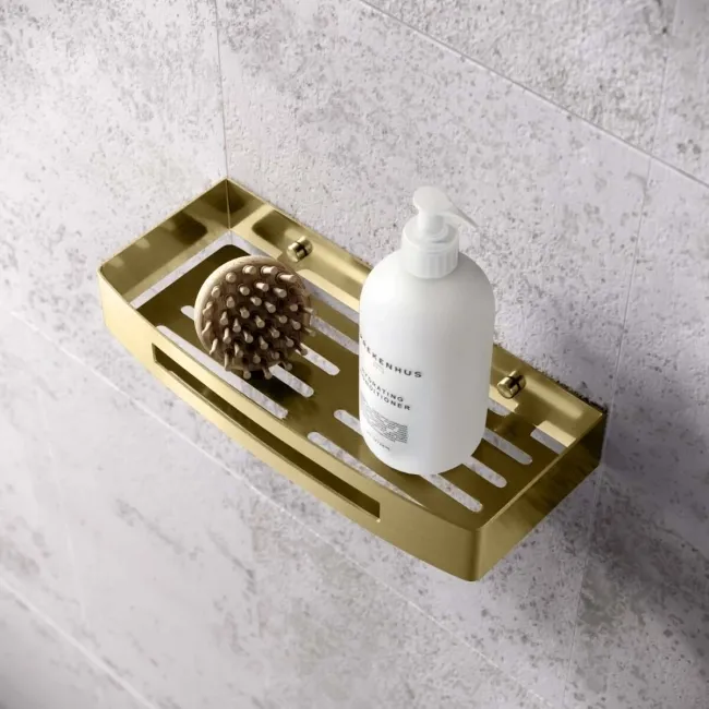 Ivy Brushed Brass Soap Basket