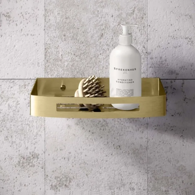 Ivy Brushed Brass Soap Basket