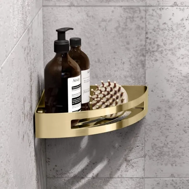 Ivy Brushed Brass Corner Soap Basket